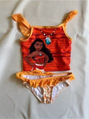 Disney's Moana Swimsuit tankini Girl's Size 5T Orange NWOT